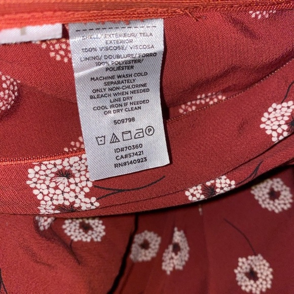 Loft Red Floral Wrap Dress Romper - Picture 5 of 5